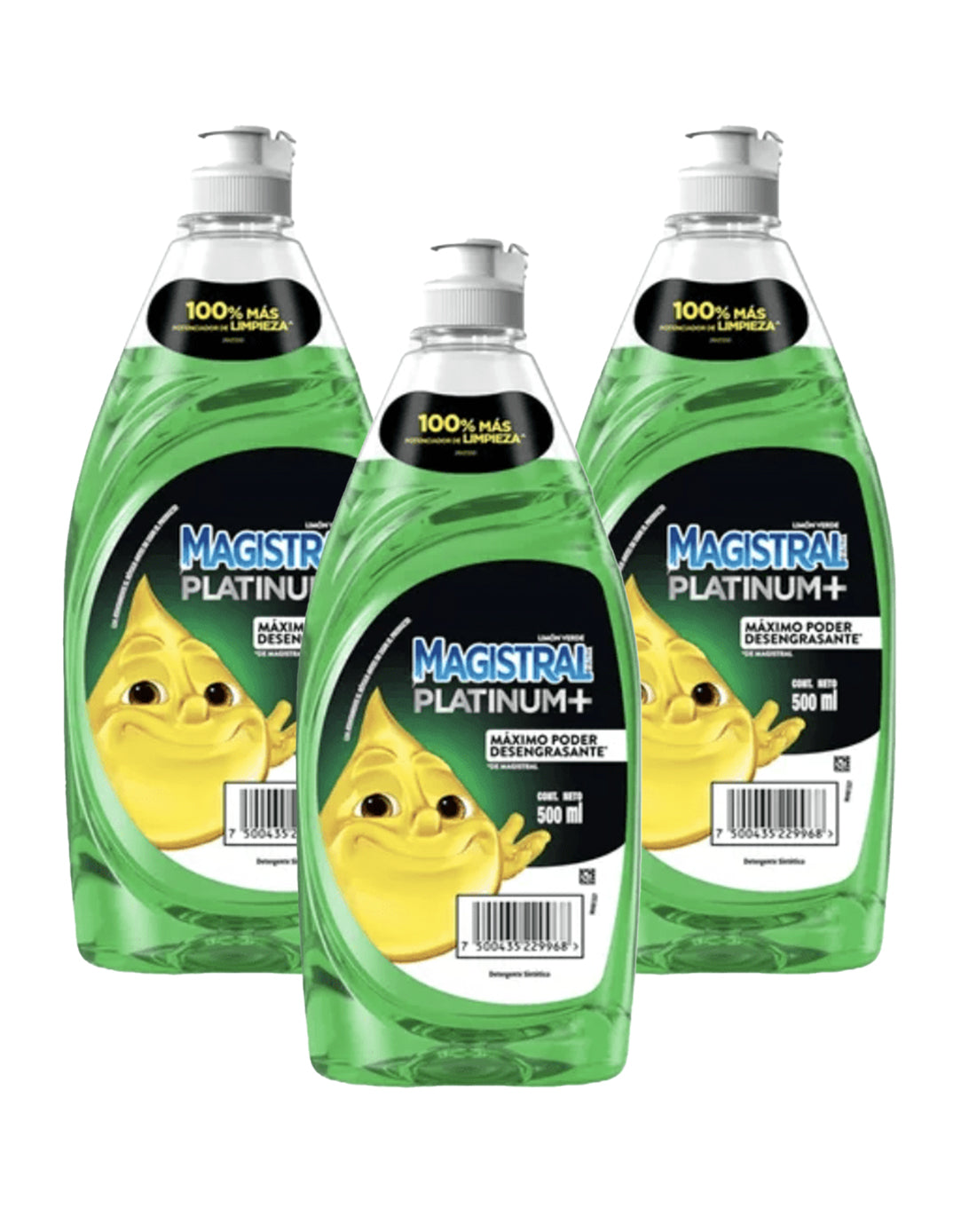 Magistral Lavaloza Platinum Verde Limón 3 x 500 cc - Puntolimpieza